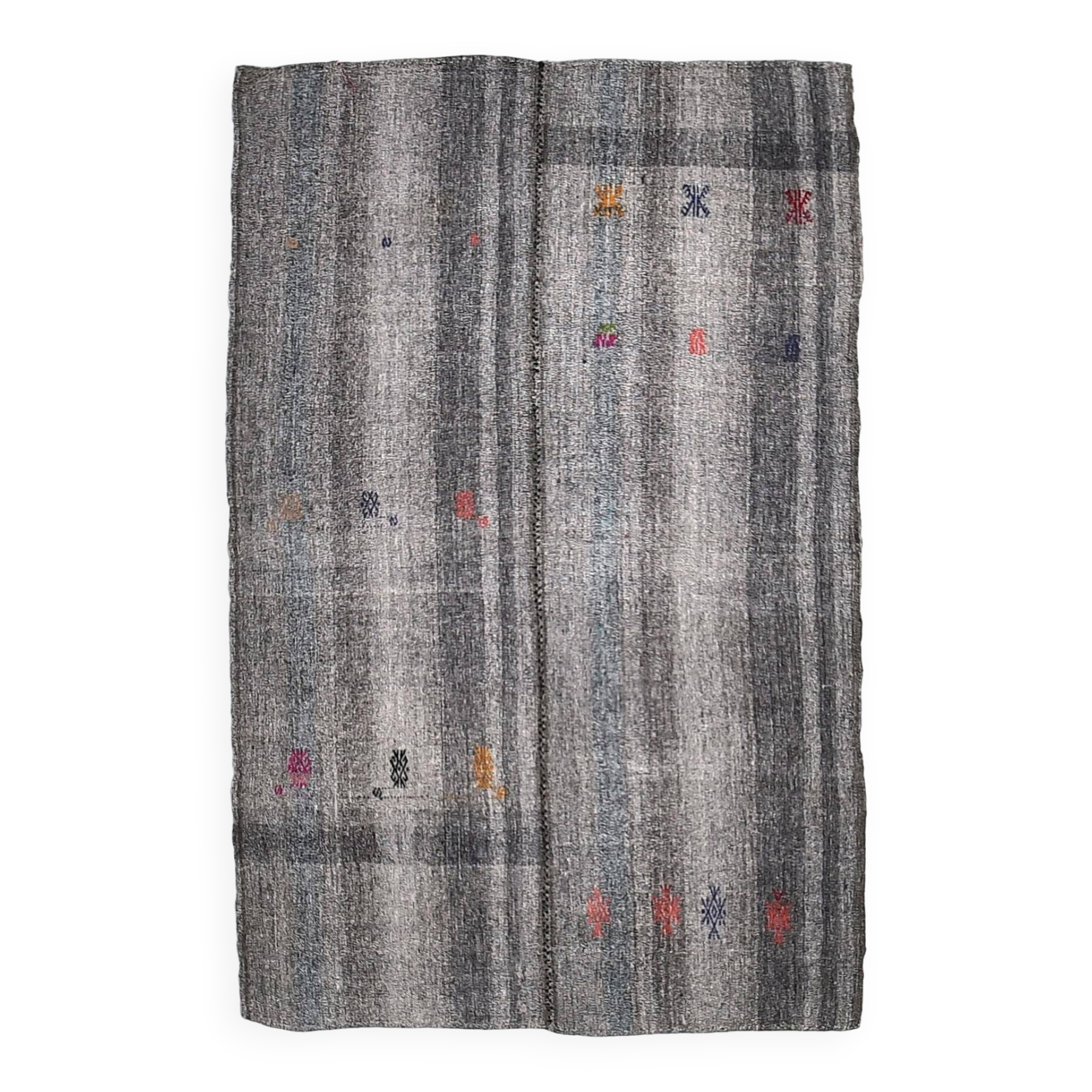 Gray Black Turkish Kilim Rug 159x247Cm SK 240591