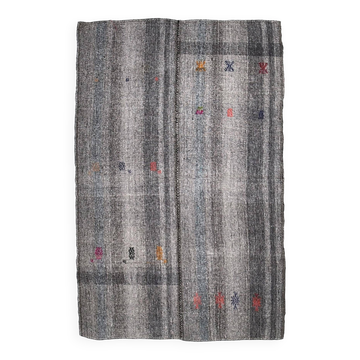 Gray Black Turkish Kilim Rug 159x247Cm SK 240591
