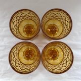 Set of 4 amber diamond glasses