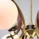 Mid-Century Modern Italian Brass and Opaline Chandelier