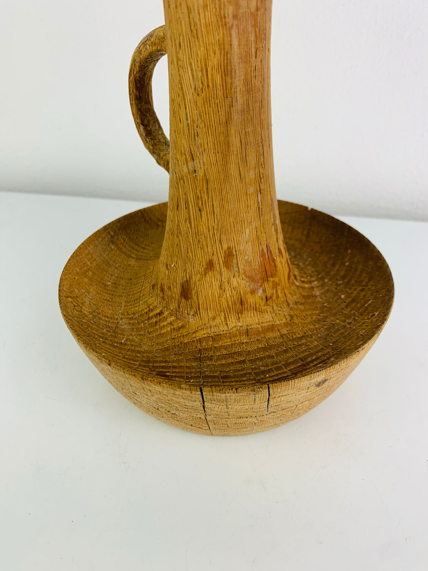 Brutalist candle holder made of solid wood