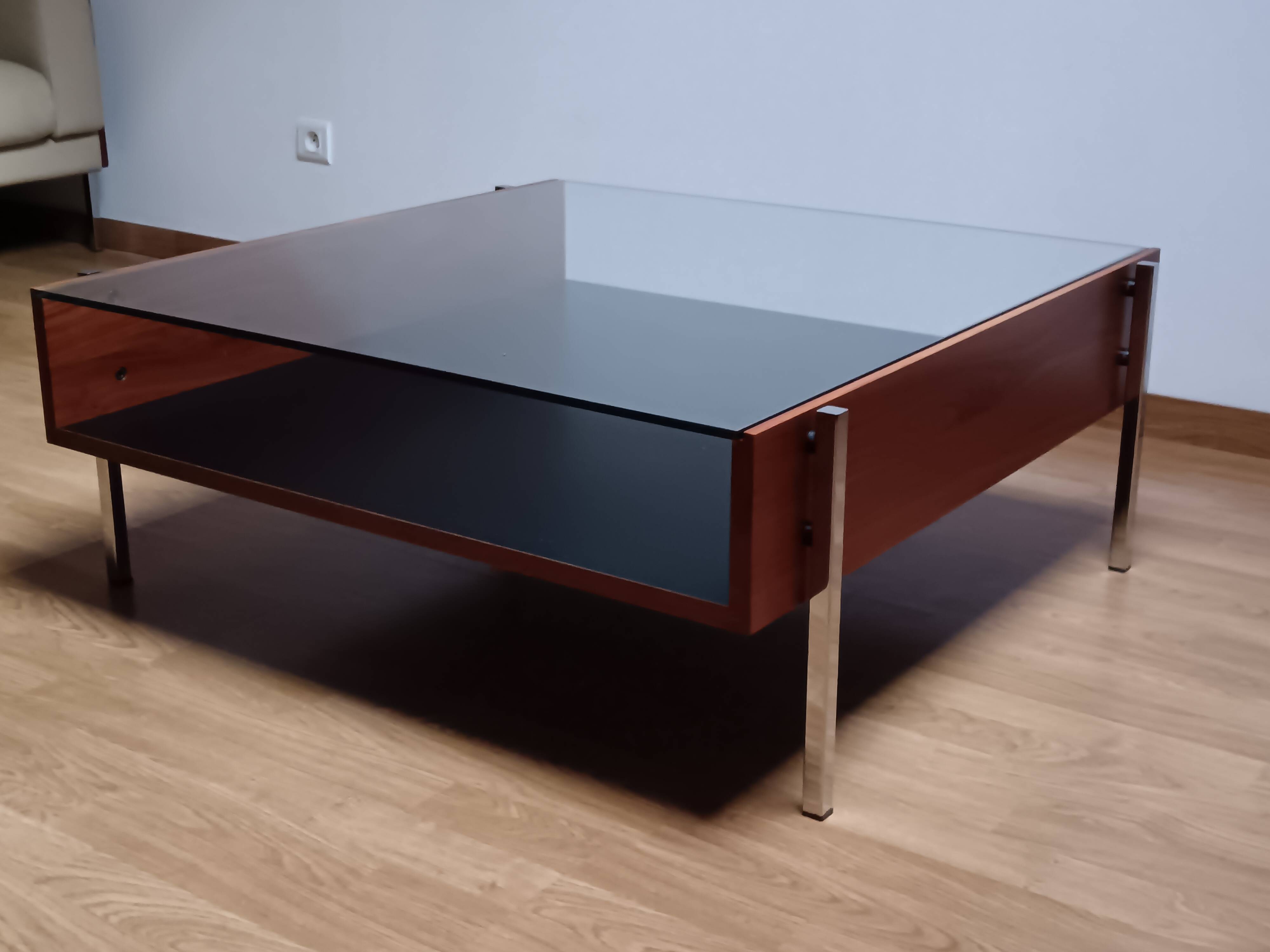 Wood and glass coffee table, Robin Day for Habitat