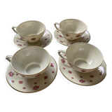 4 porcelain cups and saucers