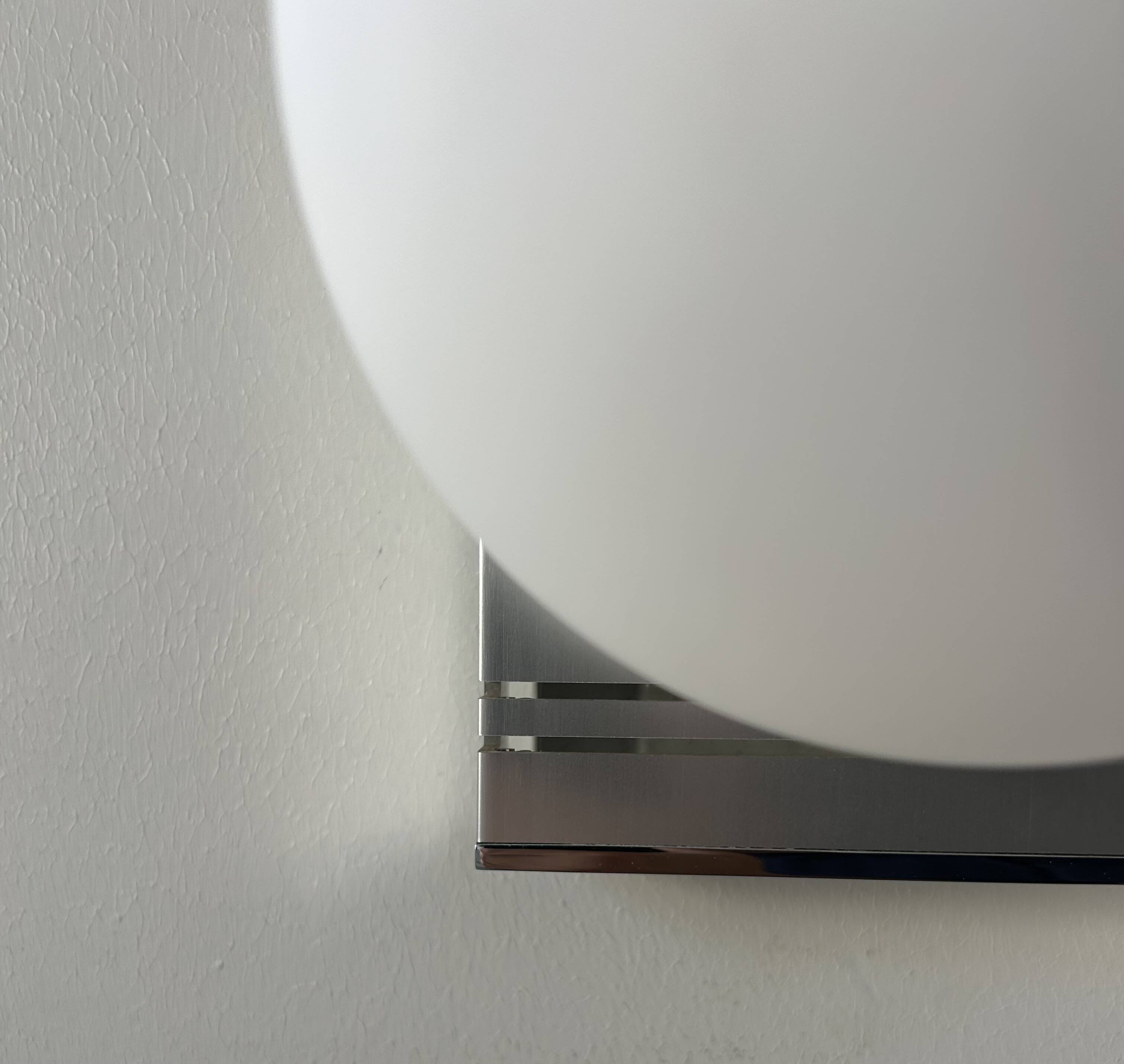 Vintage wall lamp, chrome and opaline, France 1970