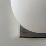 Vintage wall lamp, chrome and opaline, France 1970
