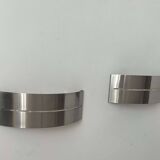 Pair of vintage wall lights, brushed metal, France 1980.