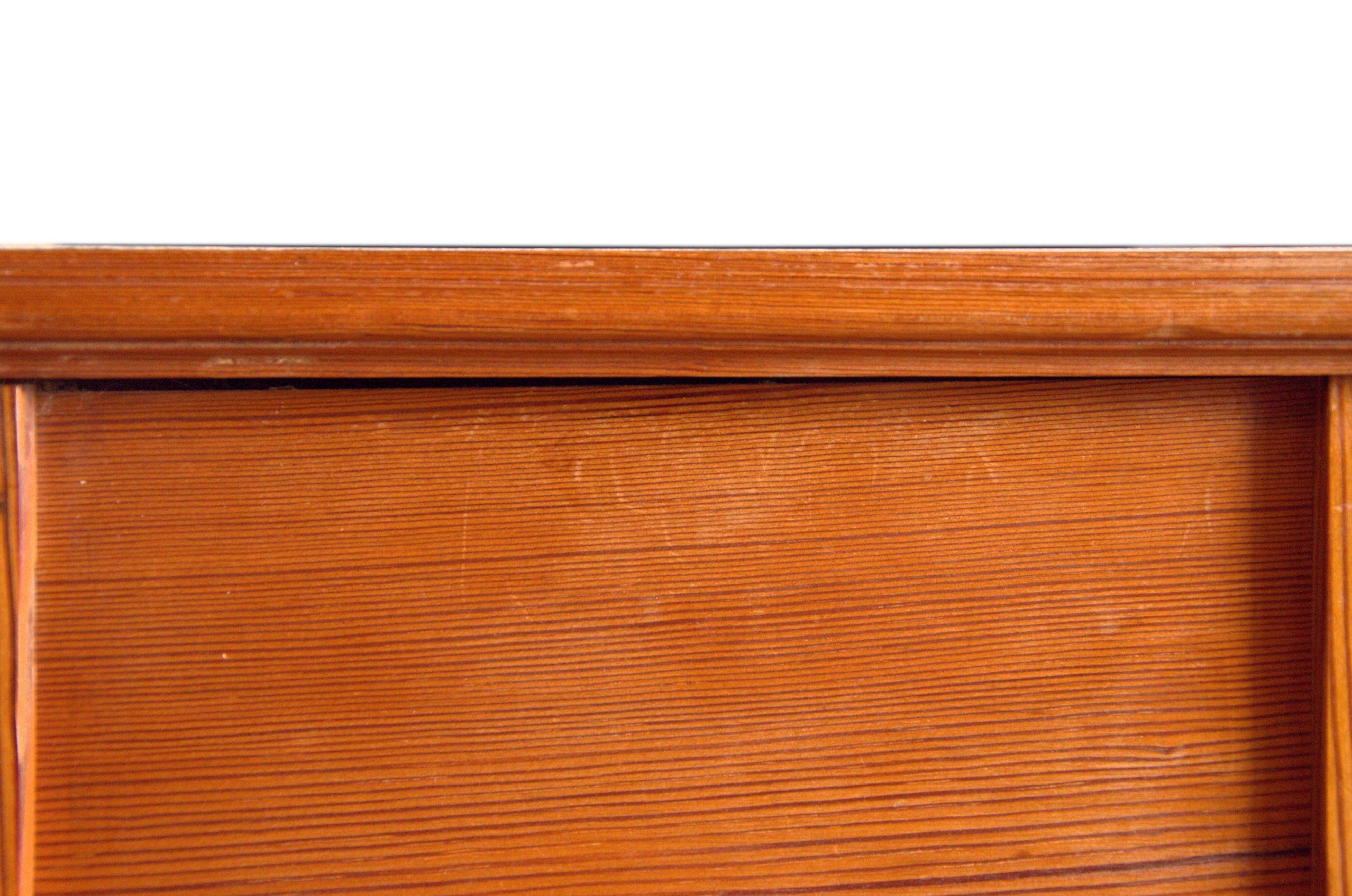 Nightstand in marked pine and marble, 37x81cm, 1940s, Art Deco, Gallé