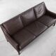 Mid-Century Modern Vintage Danish 3-seater Chocolate Leather Sofa, 1960s