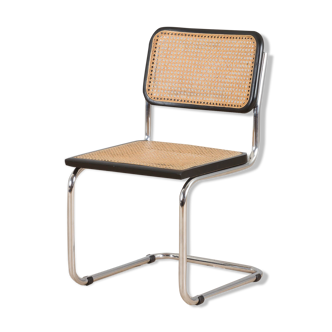 Vintage black cesca cane chair model b32 by m. breuer