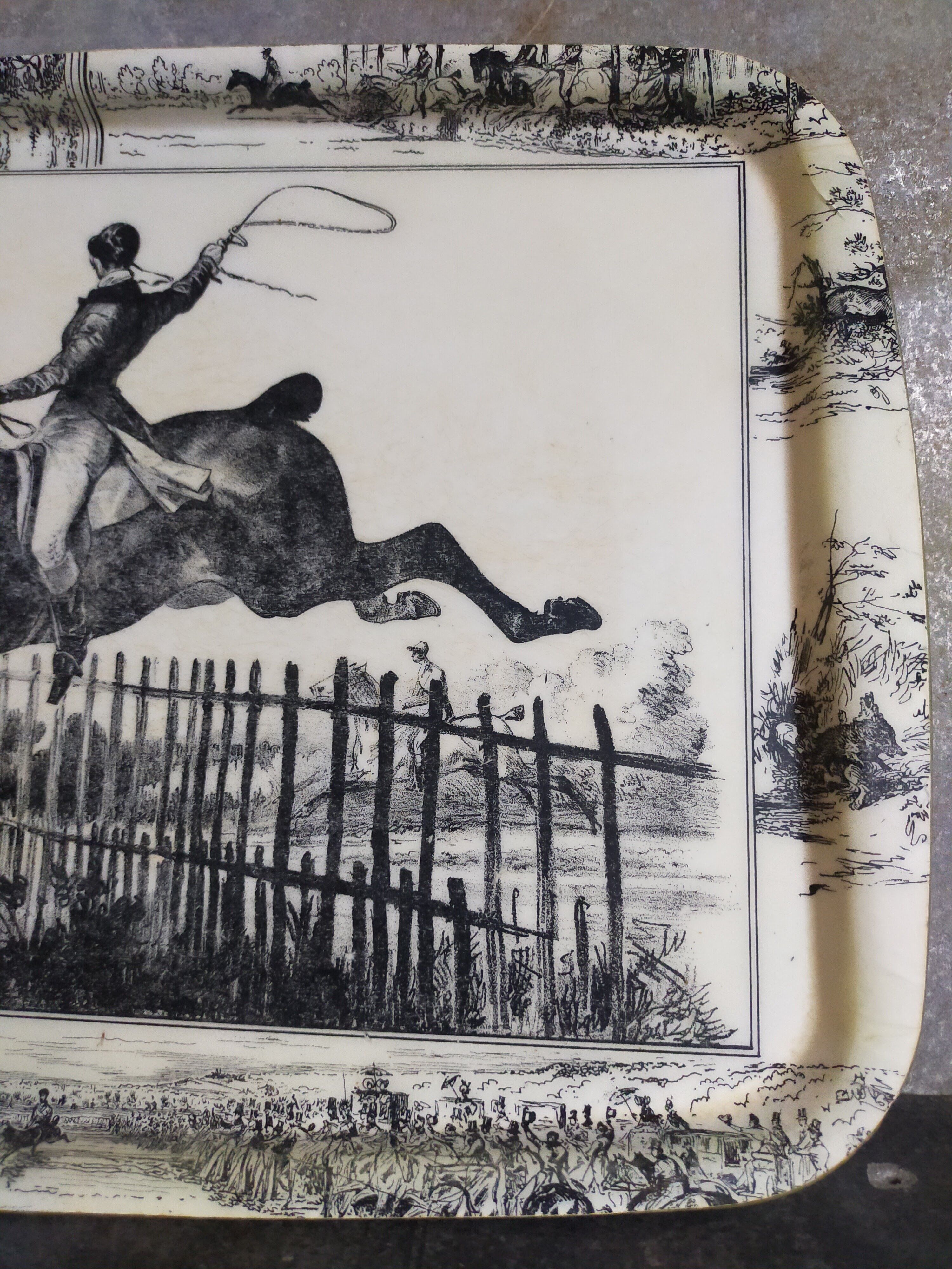 Vintage fiberglass horse tray