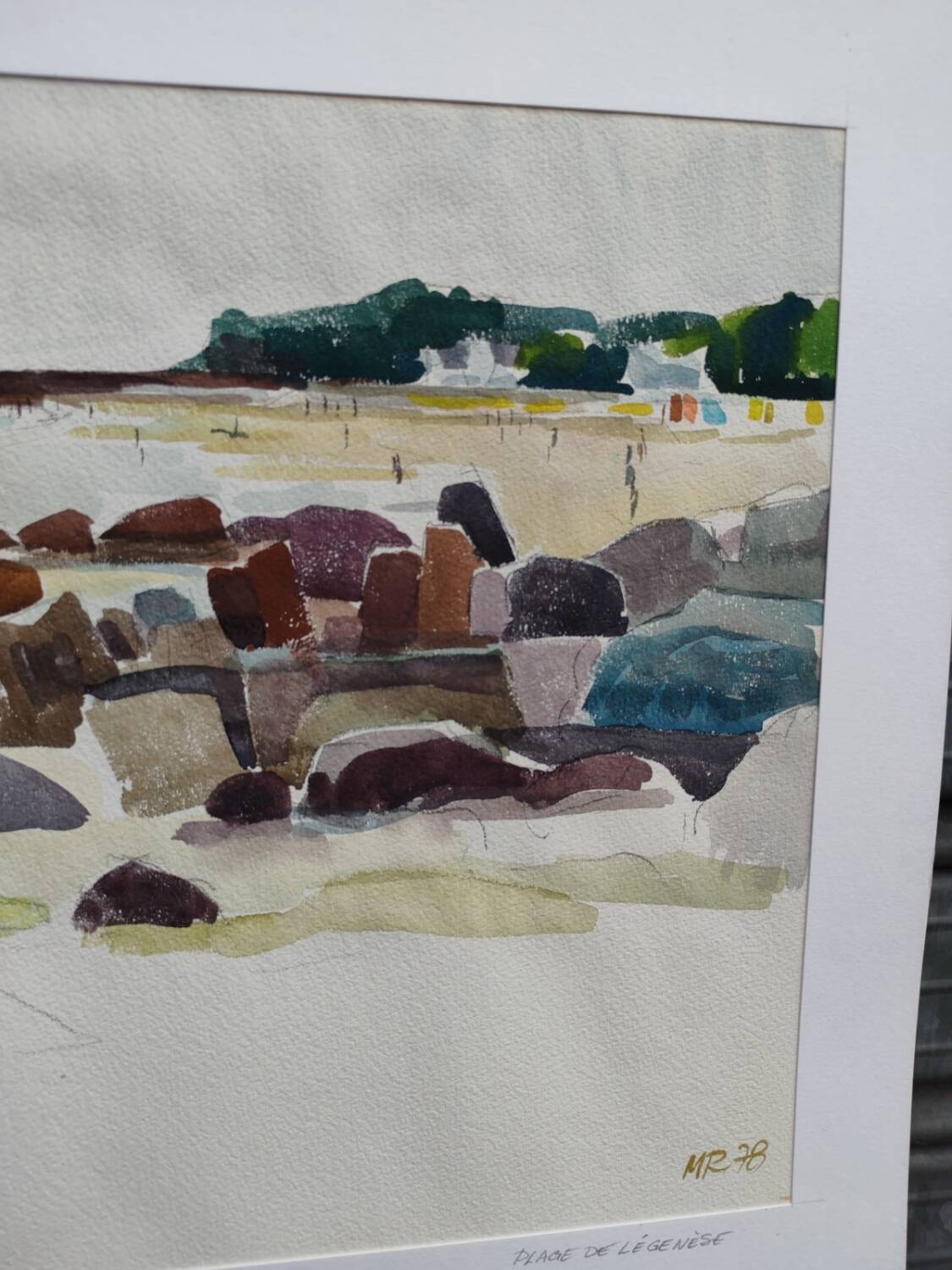 Watercolour by Michel Roubille, Carnac 1978.