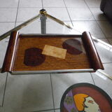 Plateau, serving - Wood, glass, metal - about 1940