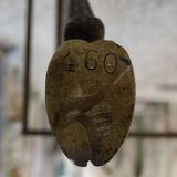 Rectangular coffee table in smoked glass and brass, animalist legs