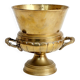 Vintage brass cache-pot on a stand with handles, classic decor.