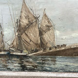 Oil painting on canvas, navy signed G. Luigi