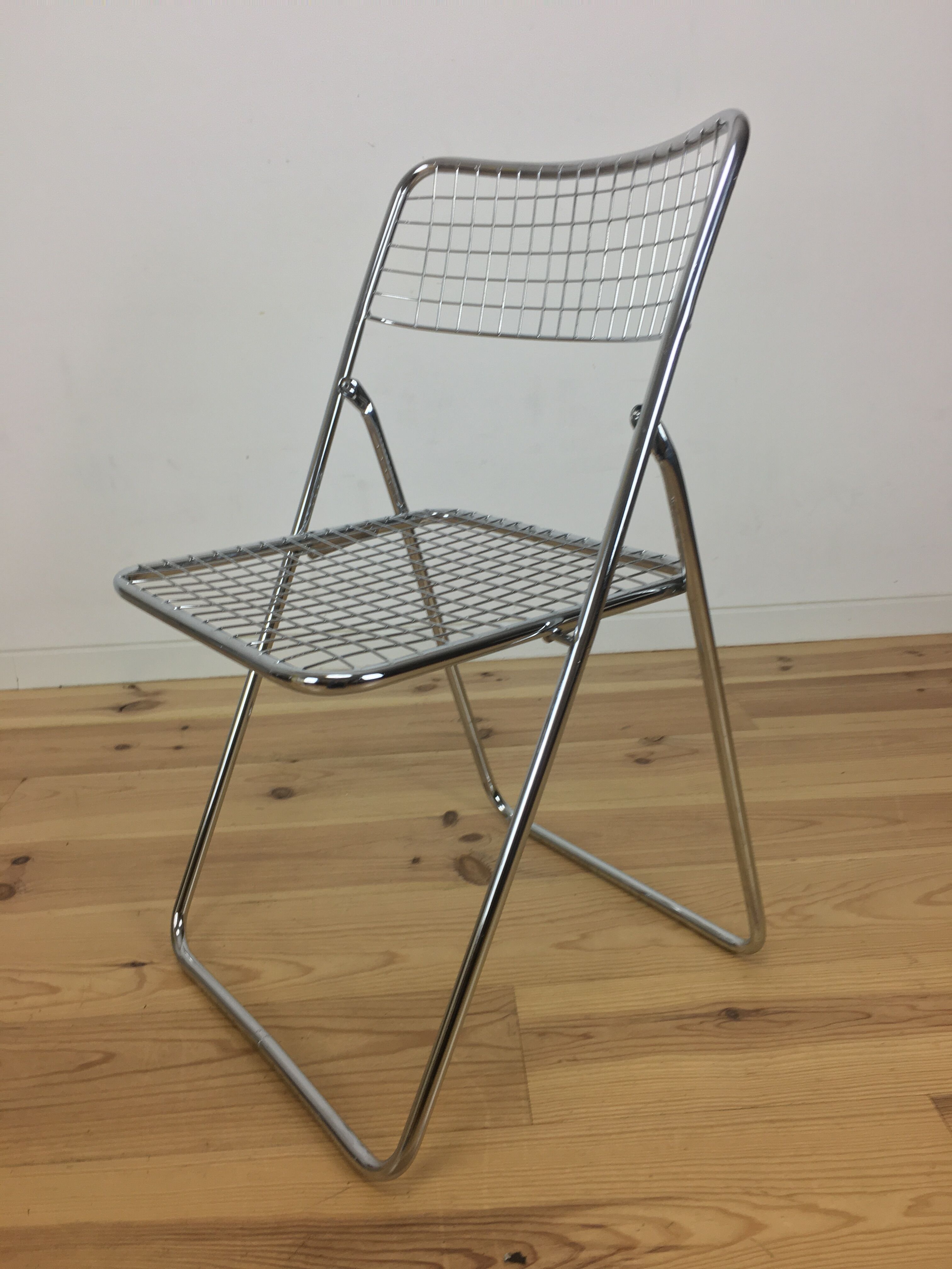 4 chrome chairs by Niels Gammelgaard, Ted Net model