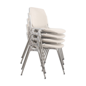 Lot de 4 chaises DSC 106 Chairs par Giancarlo Piretti pour Castelli