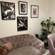 Vintage rose purple velvet sofa