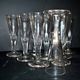 Portieux? Meisenthal? Set of 10 cut glass champagne flutes with flat sides from 1900.
