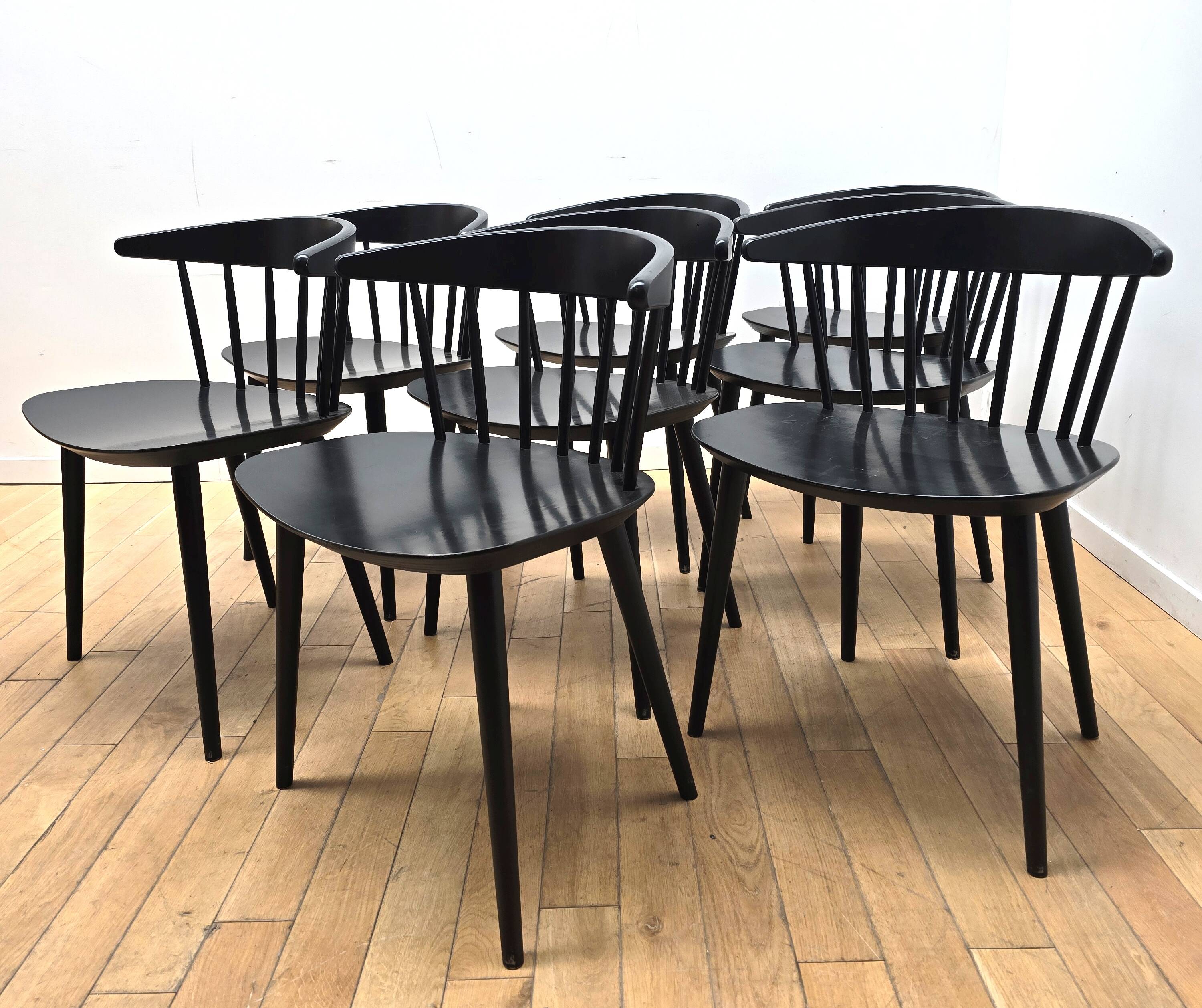 Set of 8 J104 chairs, Hay