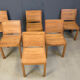 Vintage teak dining chairs set of 6 - 1980s