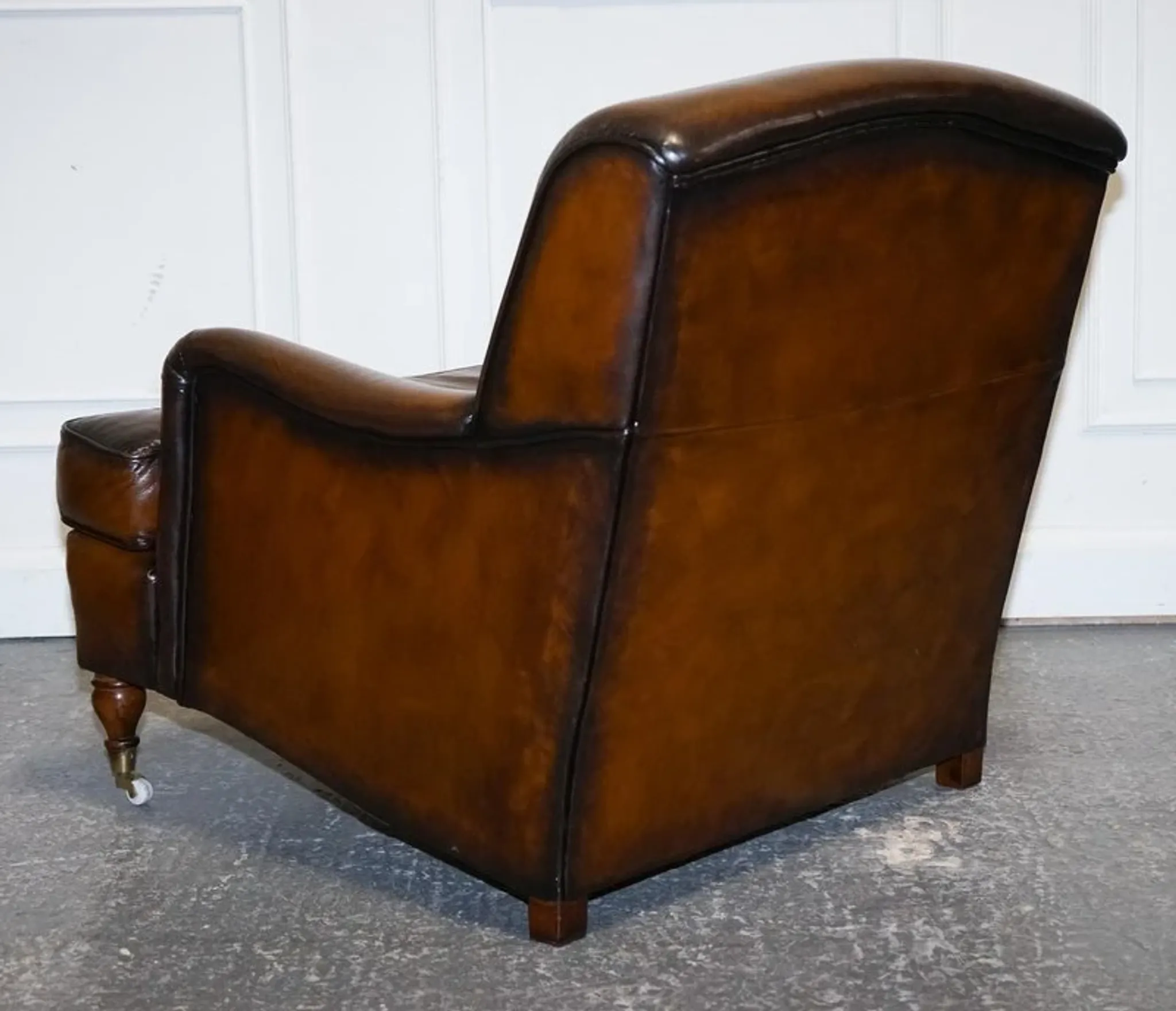 Set of Hand-Dyed Leather Cigar Chairs