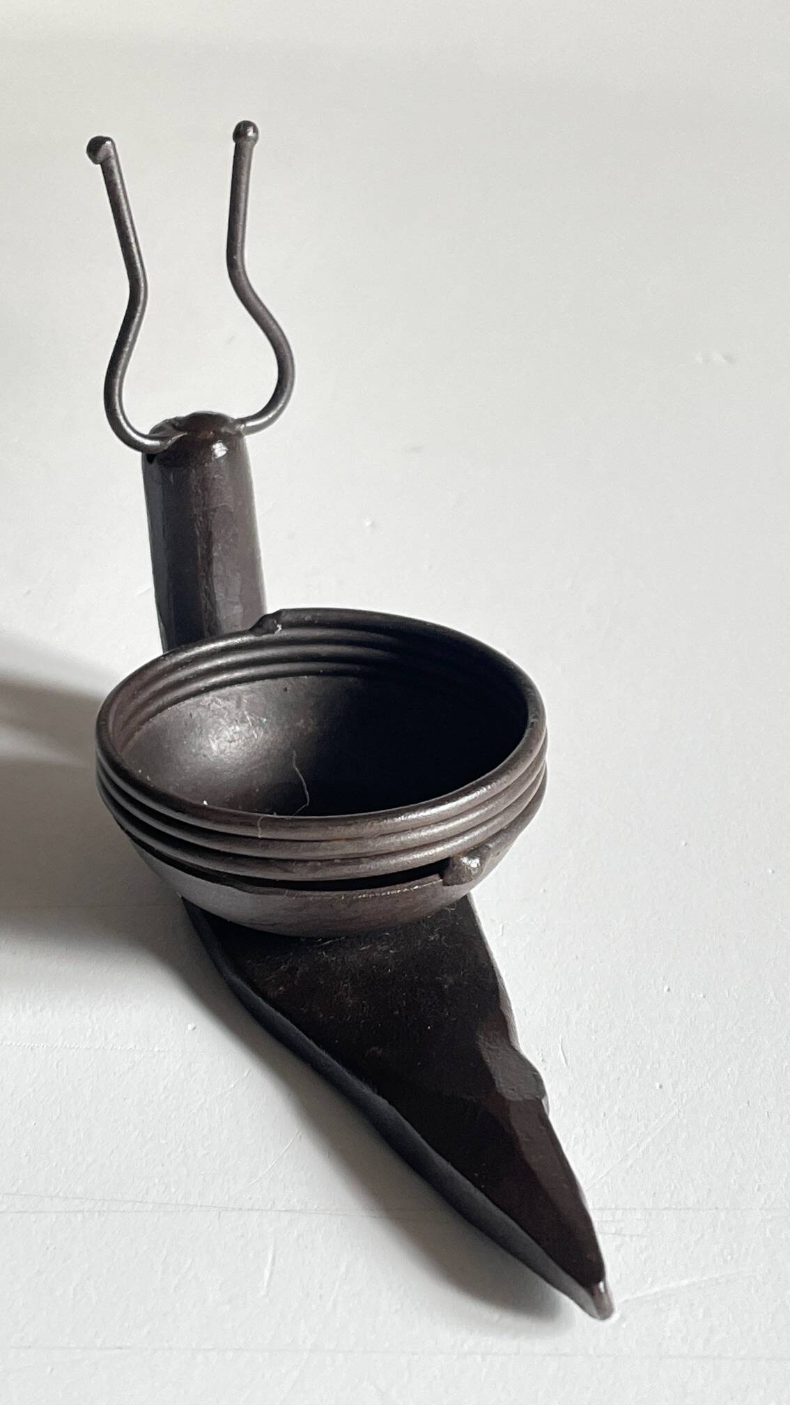 Brutalist vintage snail shape candle holder