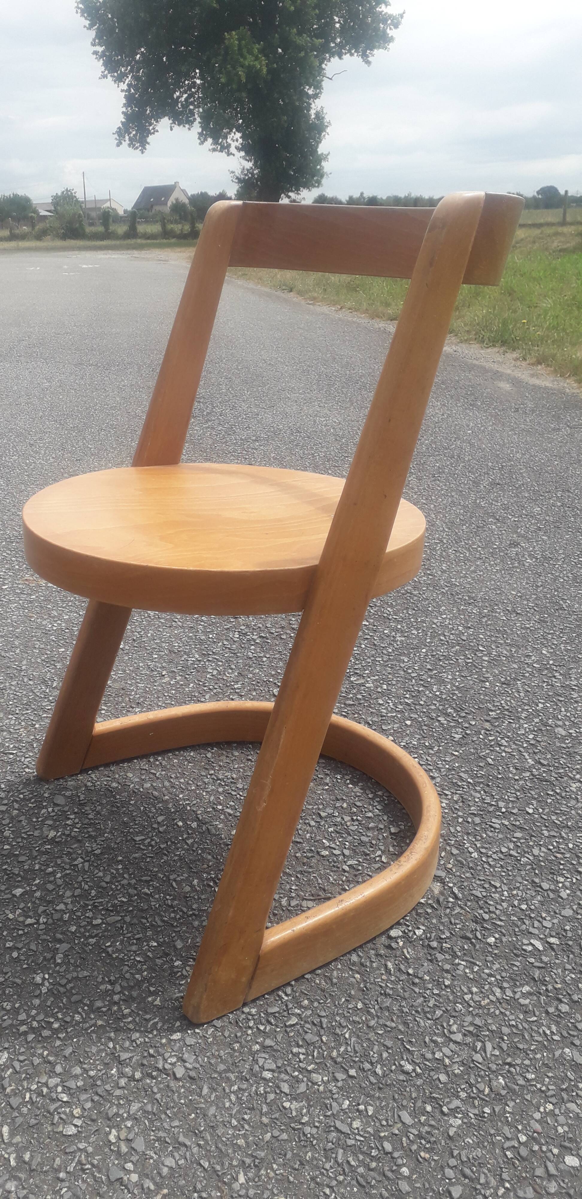 Suite de 6 chaises vintage Baumann modèle Halfa