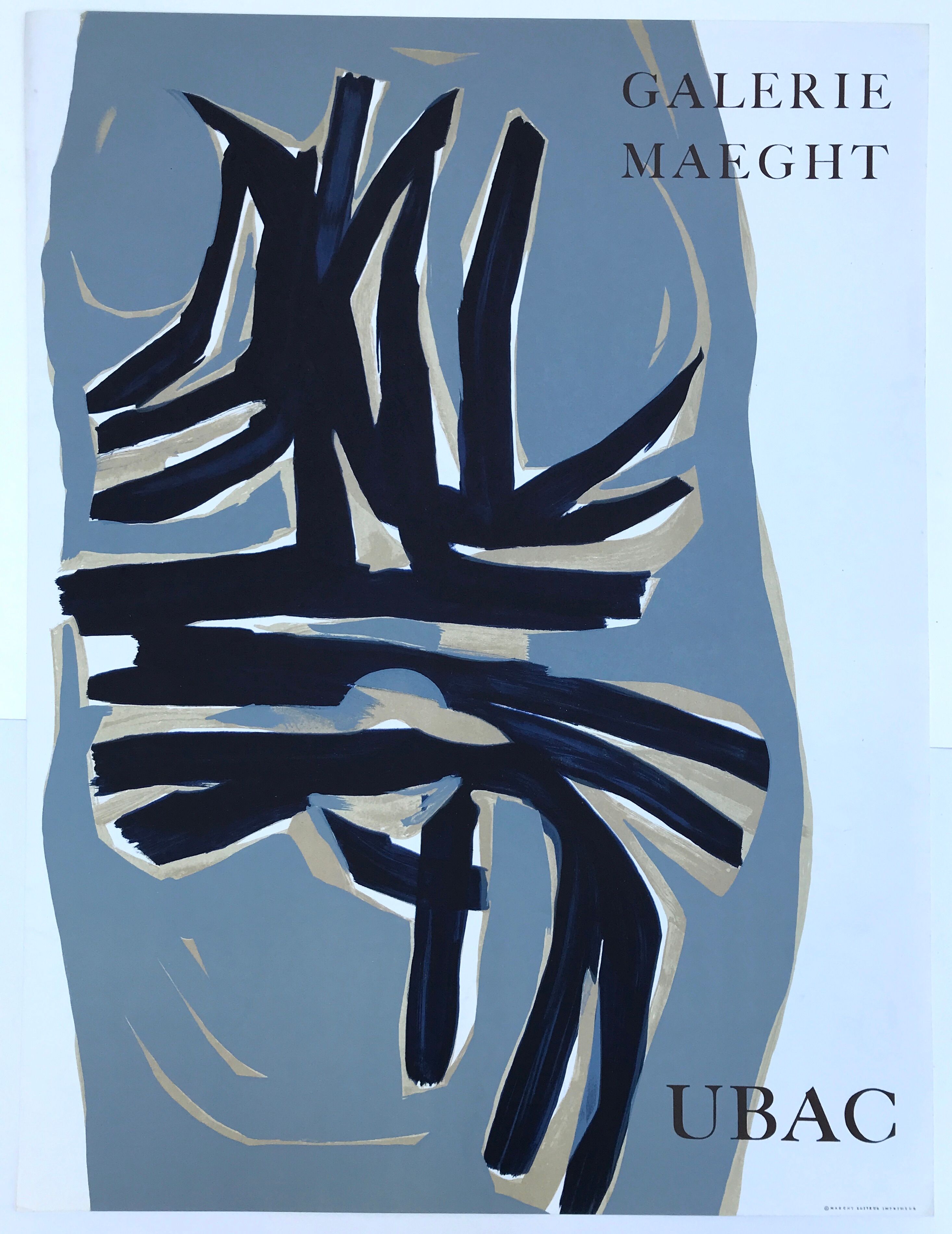 Original lithographed poster by raoul ubac, galerie maeght, 1961