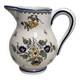 Pérouges, polychrome earthenware pitcher, 20th century