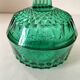 Vintage Arcoroc mint green cut glass sugar bowl or sweet jar