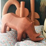 Rhinoceros terracotta resin