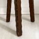 Tabouret pieds Tripod brutaliste bois massif