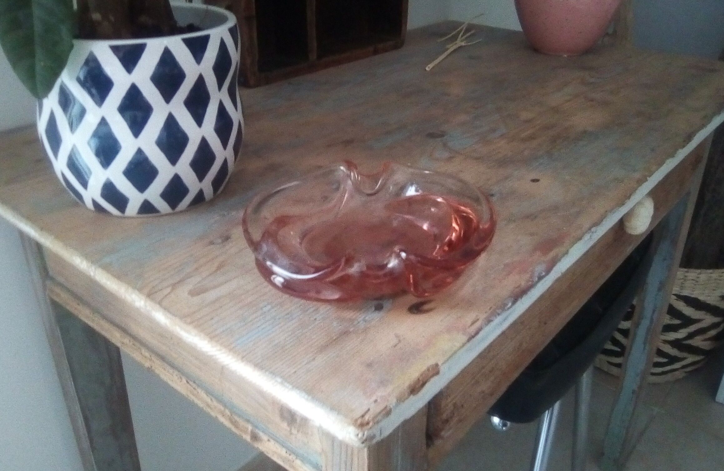 Csa ashtray in blown glass 70s