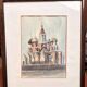 Old Watercolour Historical Building Russia Orthodox Cathedral Moscow 199