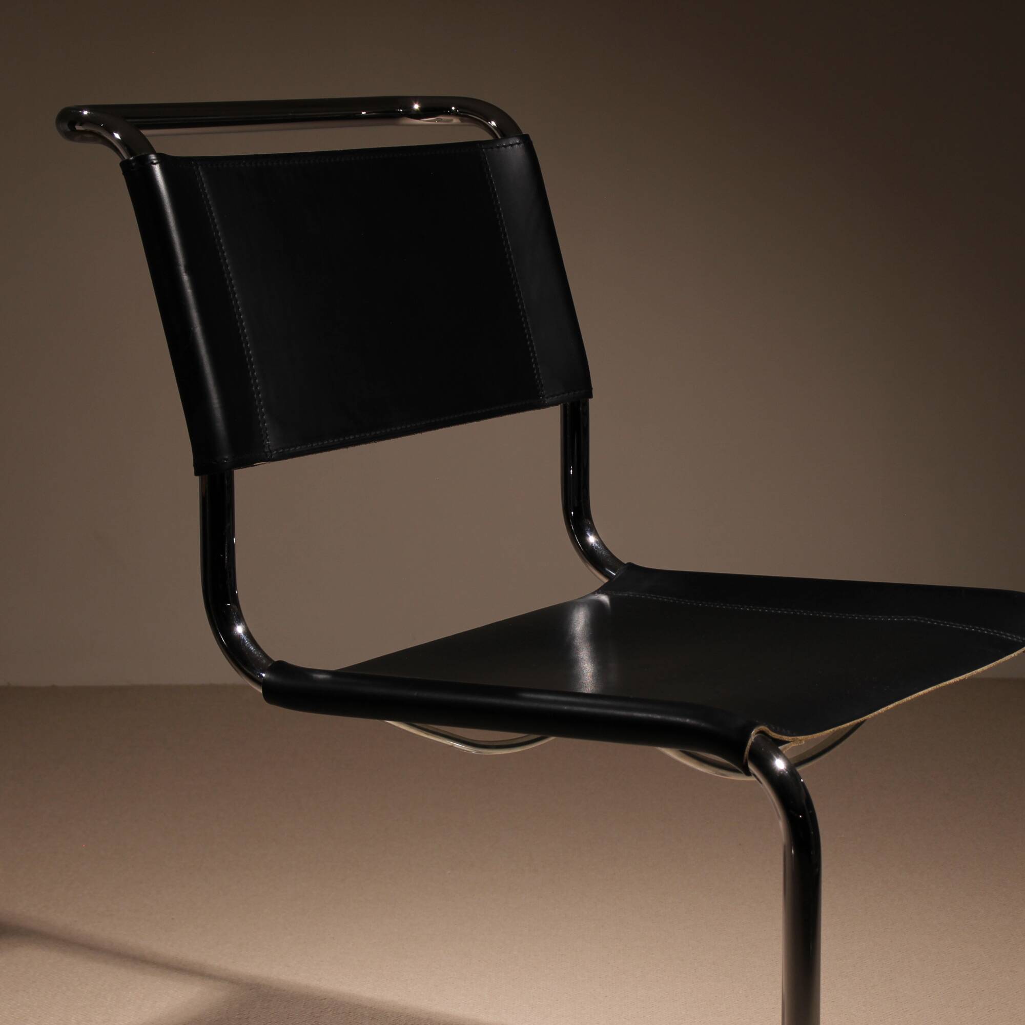 Cantilever Chair ‚S33‘ in Black Leather by Mart Stam for Thonet | Germany