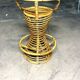 Bamboo and rattan stool in the style of Tito Agnoli.