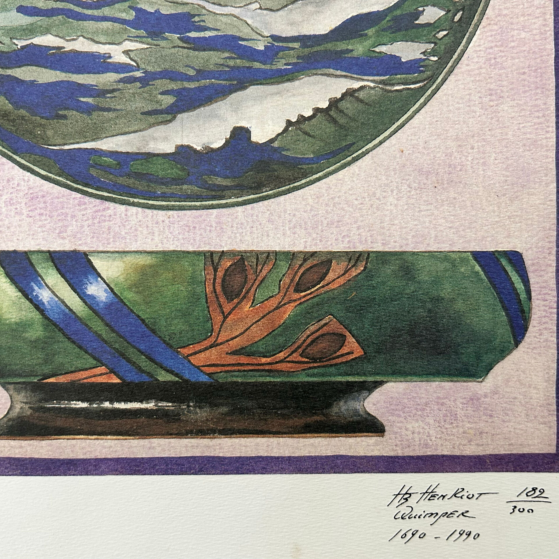 Lithograph HB Henriot Quimper signed and numbered