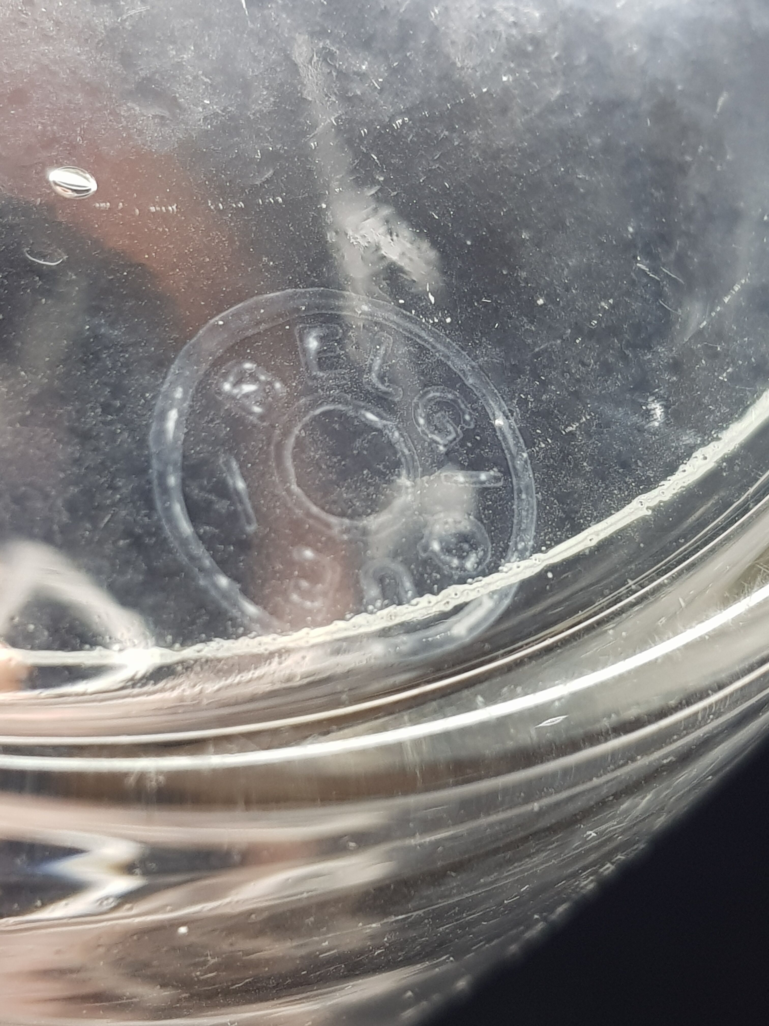 Pair of blown glass decanters and cut with flowers