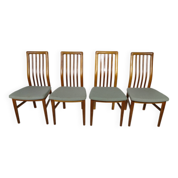 Chaises de salle à manger en teck de design danois Kai Kristiansen, lot de 4