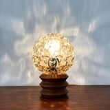 Vintage wooden lamp and glass globe
