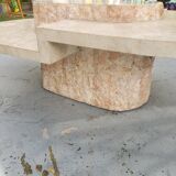 Travertine veneer coffee table from Maitland_Smith 1970