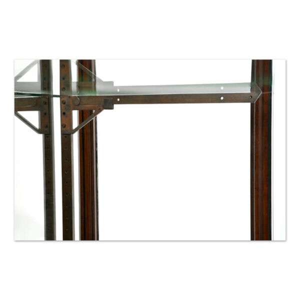 Vitrine de commerce en laiton et acajou