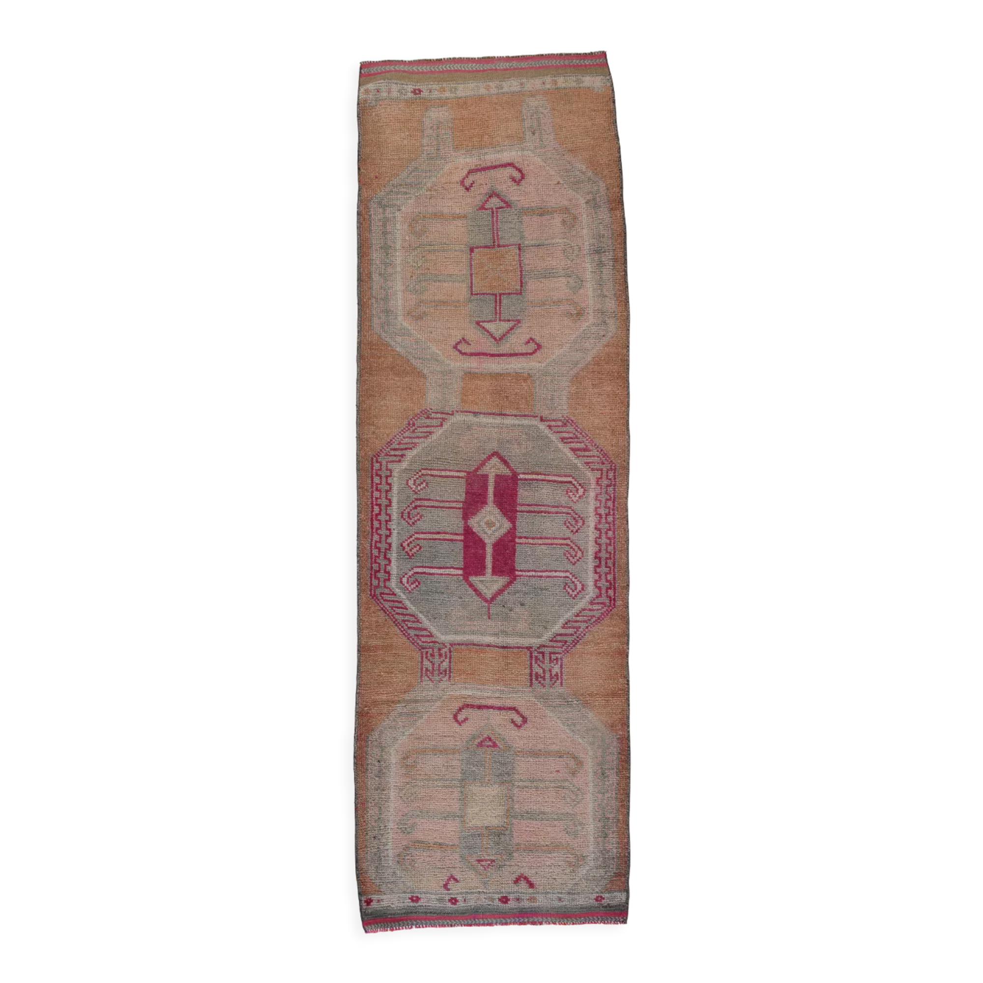 3x10 pastel wool vintage runner rug 309x98cm