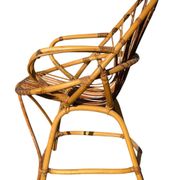 Set of 10 rattan armchairs from the 1960s, France.