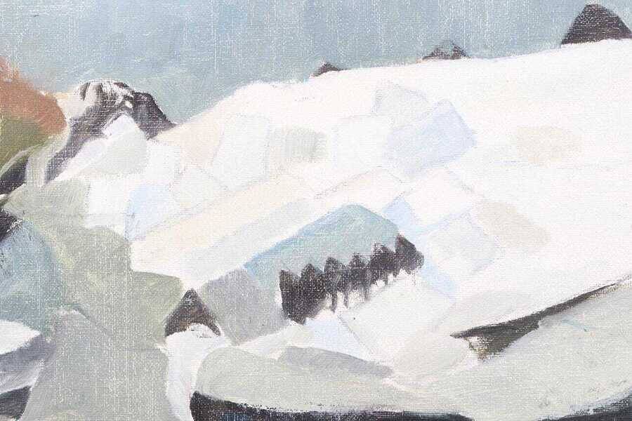 Original oil on canvas “Myrdalsjökull, Iceland” by Rolf Nordengren. Vintage & framed – 53 × 40 cm