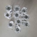 10 hexagonal glass knife holders
