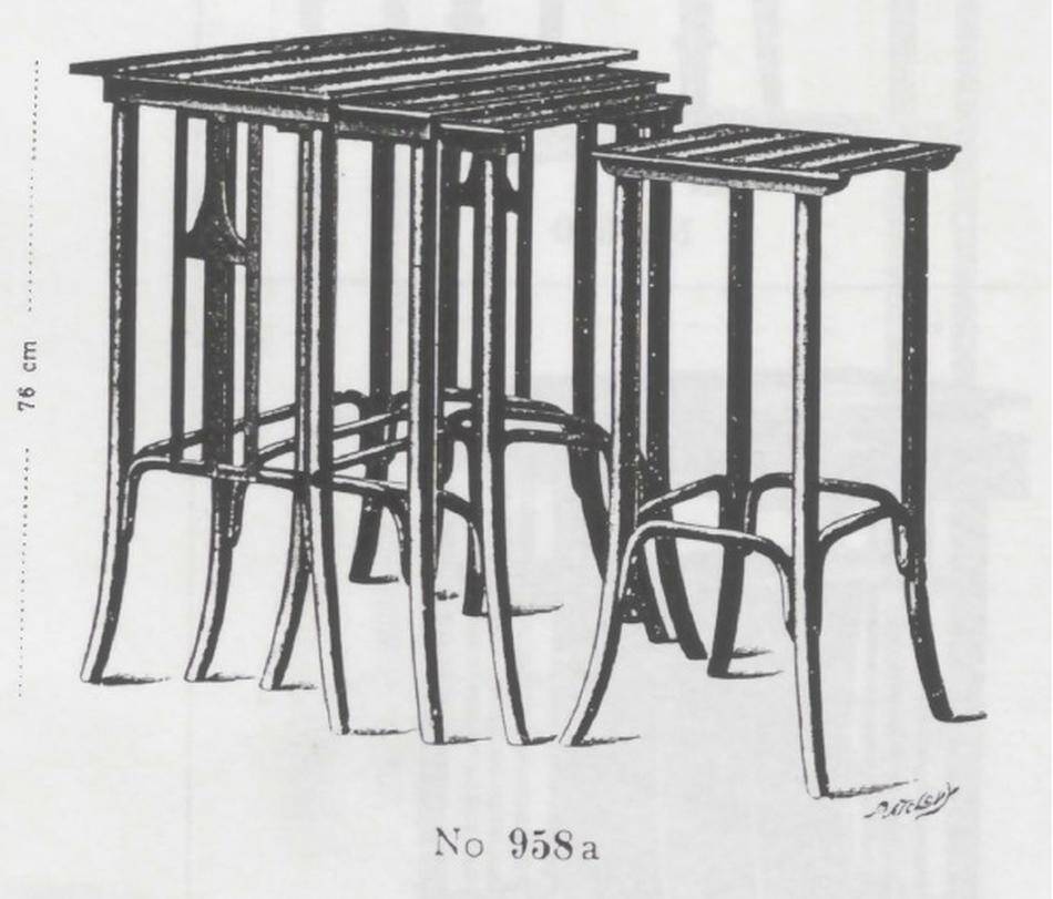 Nest tables Secession No. 958 by Siegel or Kolo Moser, produced by J&J Kohn.