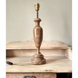 Old large onyx marble stone lamp foot