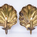 Appliques murales suédoises conçues par a.W. Borgh, coquillages de Jonkoping, Scandinavie